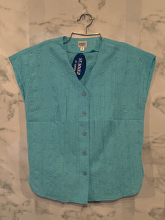 Women's Summer of Europe Sleeveless Shirt (Blue)