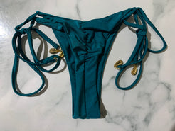 Women's Green Thong Bikini Set With Padded Top