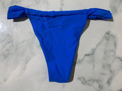 Women's Blue Thong Bikini Set With Padded Top