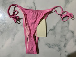 Women's Pink Thong Bikini Set Without Padded Top