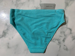 Women's Aqua Textured Midi Bikini Swim Bottoms