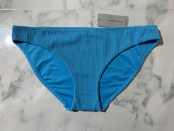 Women's Light Blue Crinkle Midi Bikini Swim Bottoms