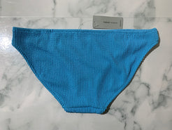 Women's Light Blue Crinkle Midi Bikini Swim Bottoms