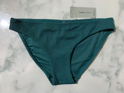 Women's Green Crinkle Midi Bikini Swim Bottoms