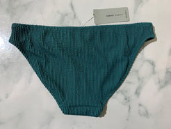 Women's Green Crinkle Midi Bikini Swim Bottoms