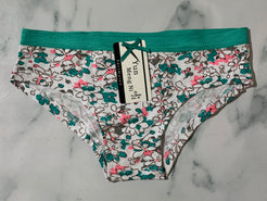 Women's Floral Print Green Panties Underwear Low Rise