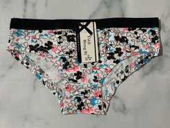 Women's Floral Print Black Panties Underwear Low Rise