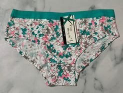 Women's Floral Print Green Panties Underwear Low Rise