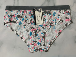 Women's Floral Print Grey Panties Underwear Low Rise
