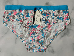 Women's Floral Print Light Blue Panties Underwear Low Rise