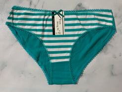 Women's Stripe Print Green/White Panties Underwear Low Rise