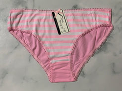 Women's Stripe Print Pink/White Panties Underwear Low Rise