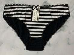 Women's Stripe Print Black/White Panties Underwear Low Rise