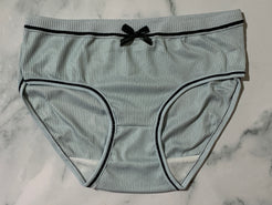 Women's Green Threaded Bow Princess Panties Underwear Briefs Mid Rise