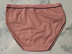 Women's Dark Pink Threaded Bow Princess Panties Underwear Briefs Mid Rise