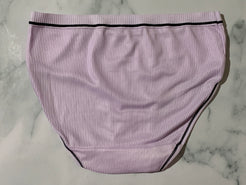 Women's Purple Threaded Bow Princess Panties Underwear Briefs Mid Rise