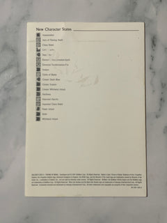 Baldur's Gate II Throne of Bhaal Quick Reference Card for PC