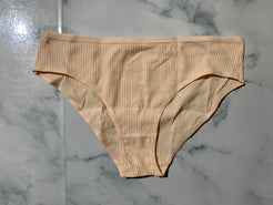 Women's Light Pink Ribbed Cotton Briefs Panties Underwear Low Rise