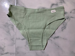 Women's Pistachio Ribbed Cotton Briefs Panties Underwear Low Rise