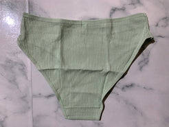 Women's Pistachio Ribbed Cotton Briefs Panties Underwear Low Rise
