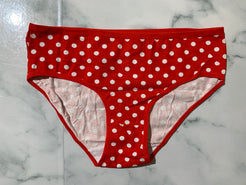 Women's Red/White Polka Dot Briefs Panties Underwear Mid Rise