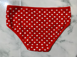 Women's Red/White Polka Dot Briefs Panties Underwear Mid Rise