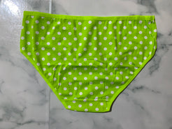 Women's Lime/White Polka Dot Briefs Panties Underwear Mid Rise