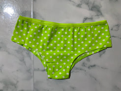 Women's Lime/White Hipster Polka Dot Briefs Panties Underwear Low Rise