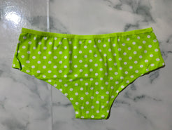 Women's Lime/White Hipster Polka Dot Briefs Panties Underwear Low Rise