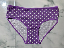 Women's Purple/White Polka Dot Briefs Panties Underwear Mid Rise