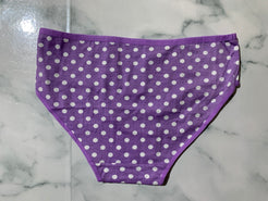Women's Purple/White Polka Dot Briefs Panties Underwear Mid Rise