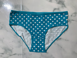 Women's Blue/White Polka Dot Briefs Panties Underwear Mid Rise