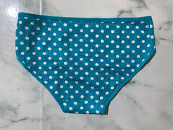 Women's Blue/White Polka Dot Briefs Panties Underwear Mid Rise