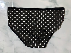 Women's Black/White Polka Dot Briefs Panties Underwear Mid Rise