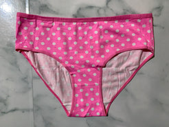 Women's Pink/White Polka Dot Briefs Panties Underwear Mid Rise