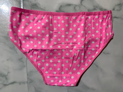Women's Pink/White Polka Dot Briefs Panties Underwear Mid Rise