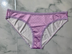 Women's Purple/White Lace Polka Dot Briefs Panties Underwear Low Rise