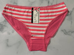 Women's Stripe Print Rose/White Panties Underwear Low Rise