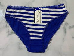 Women's Stripe Print Blue/White Panties Underwear Low Rise