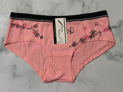 Women's Flower/Butterfly Print Peach Bikini Panties Underwear Low Rise