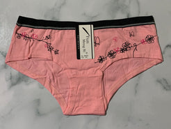Women's Flower/Butterfly Print Peach Bikini Panties Underwear Low Rise