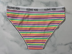 Women's Ribbed Striped Cotton Briefs Panties Underwear Bikini Low Rise Style 6
