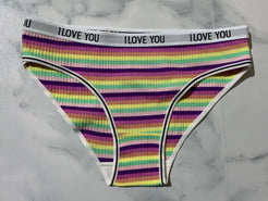 Women's Ribbed Striped Cotton Briefs Panties Underwear Bikini Low Rise Style 5