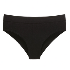 Women's Ribbed Black Polyester Briefs Panties Underwear Bikini Low Rise