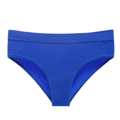 Women's Ribbed Blue Polyester Briefs Panties Underwear Bikini Low Rise